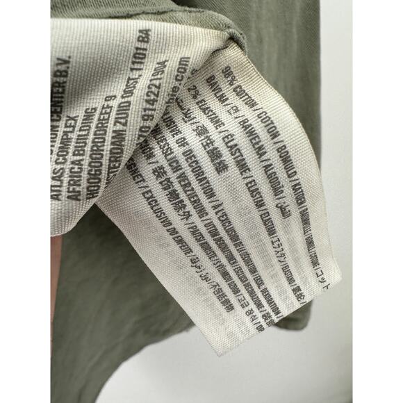 Hollister Olive Green Utility Jacket Button Down Shirt Raw Hem Women Small - Picture 9 of 9